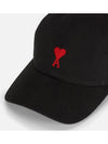 Heart Logo Ball Cap Black - AMI - BALAAN 3