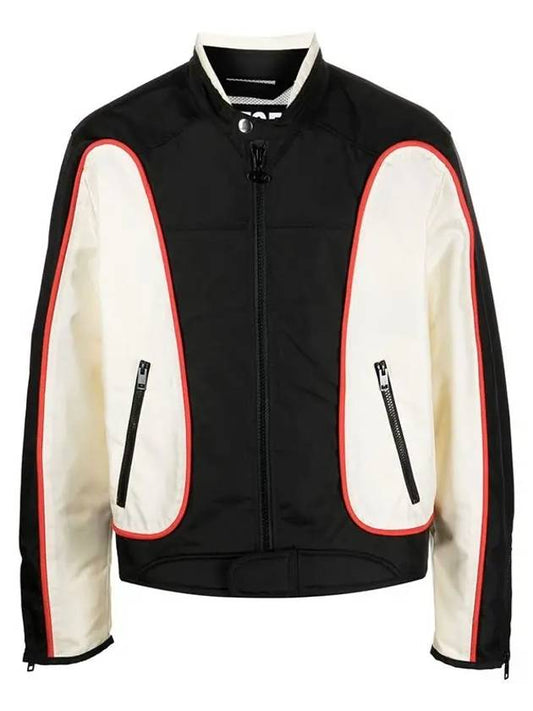 J-Blink Color Block Biker Jacket Black White - DIESEL - BALAAN 2