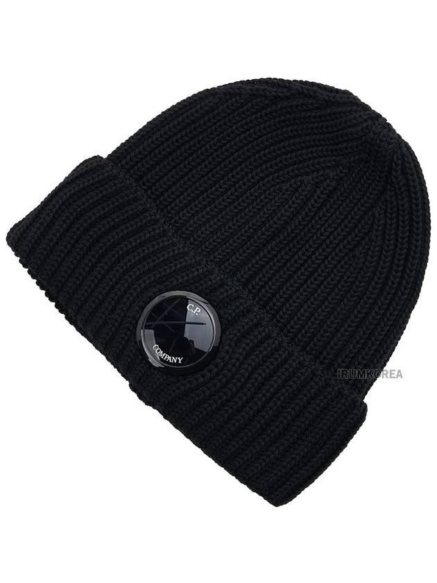 Extra Fine Merino Wool Beanie Black - CP COMPANY - BALAAN 4