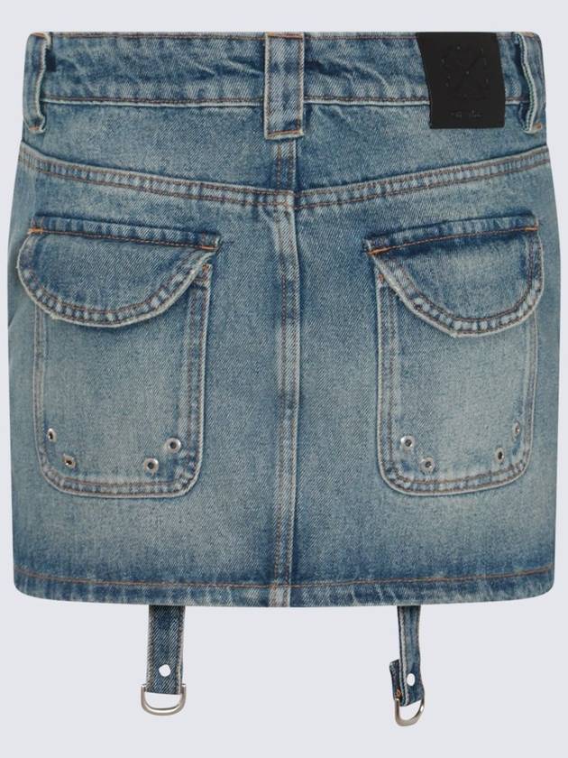 Denim Skirt OWYF028C99DEN001 4500 Blue - OFF WHITE - BALAAN 3