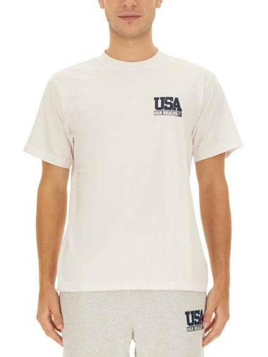 Graphic Print Cotton Short Sleeve T-Shirt White - SPORTY & RICH - BALAAN 1