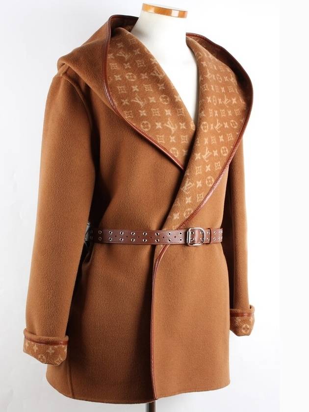 Women s Hooded Wrap Coat 40 - LOUIS VUITTON - BALAAN 8