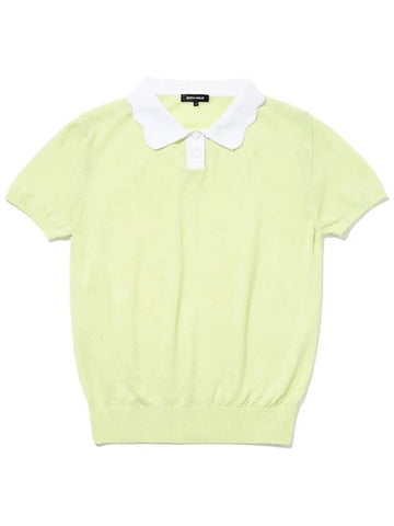 Scallop collar short sleeve women’s knit MELON GREEN - 20THHOLE - BALAAN 1