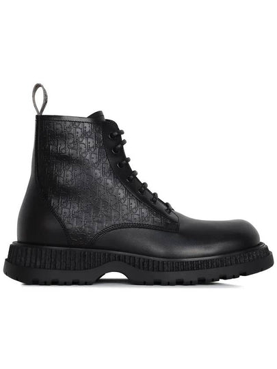 Buffalo Smooth Calfskin Lace-Up Ankle Boot Black - DIOR - BALAAN 2