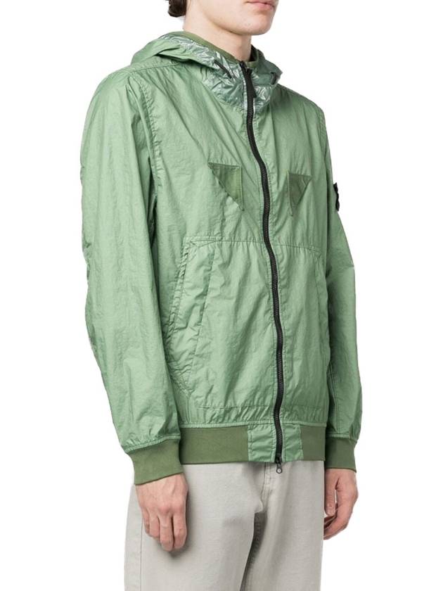 Wappen Patch Nylon Hooded  Jacket Green - STONE ISLAND - BALAAN 4