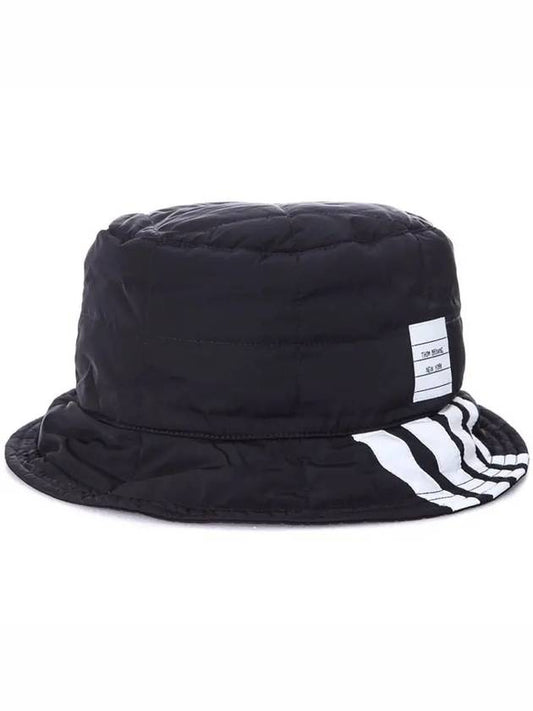 Diagonal Quilted Bucket Hat Black - THOM BROWNE - BALAAN 2