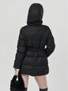 Women s Big Hooded Collar Down Padded Belt Black Half Jacket DO6242JK04 - DOYOUKNOWMC GOLF WEAR - BALAAN 5