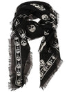 Alexander McQueen Black Skull Print Scarf - ALEXANDER MCQUEEN - BALAAN 5