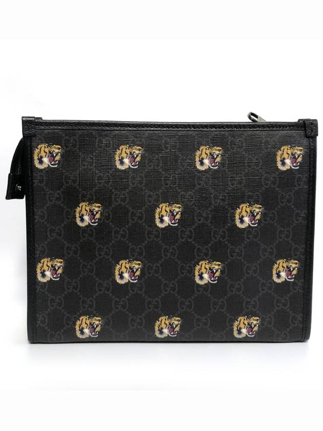 GG Supreme Tiger Print Clutch Bag Black - GUCCI - BALAAN 5