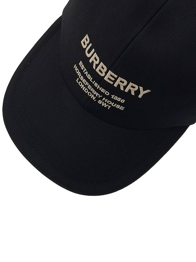 Horseferry Motif Cotton Twill Ball Cap Beige Black - BURBERRY - BALAAN 8