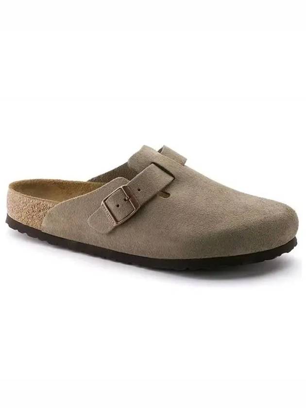 Boston Soft Footbed Suede Medium Narrow Slippers Taupe - BIRKENSTOCK - BALAAN 2