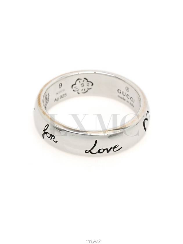 BLIND FOR LOVE Silver Ring No 9 455247 - GUCCI - BALAAN 2