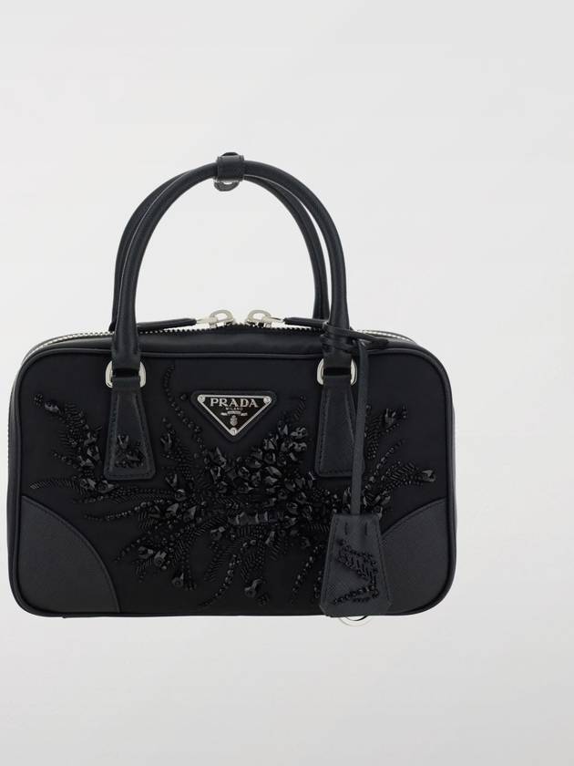 Embroidered detailing mini tote bag black - PRADA - BALAAN 2