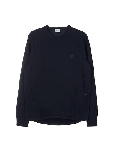 Metropolis Rubber Logo Sweatshirt Navy - CP COMPANY - BALAAN 1