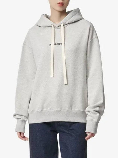 Logo Print Cotton Hoodie Grey - JIL SANDER - BALAAN 2