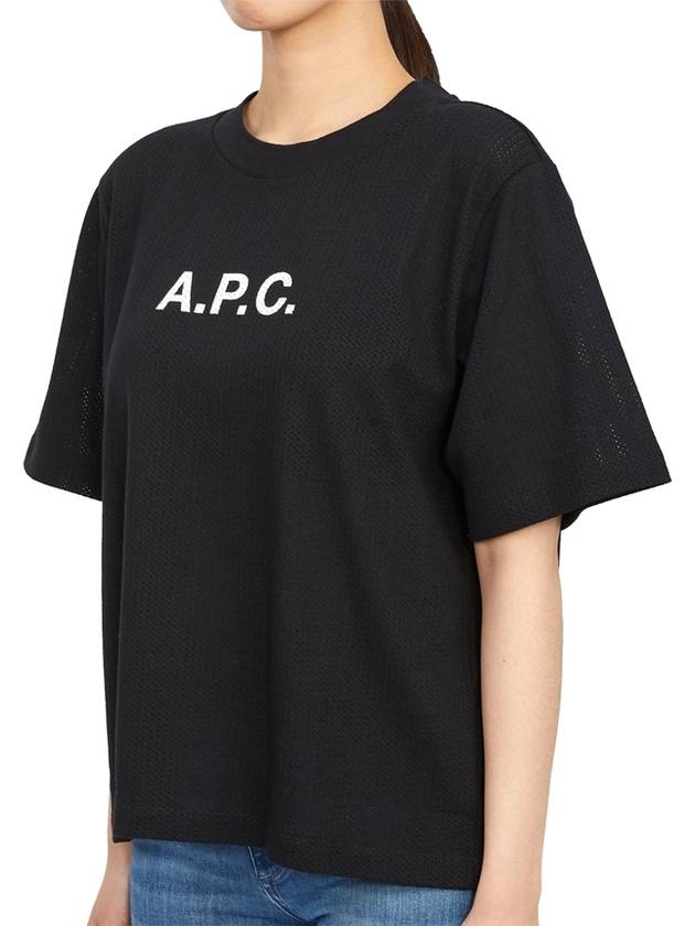 Mae Pique Mesh Short Sleeve T-Shirt Black - A.P.C. - BALAAN 3