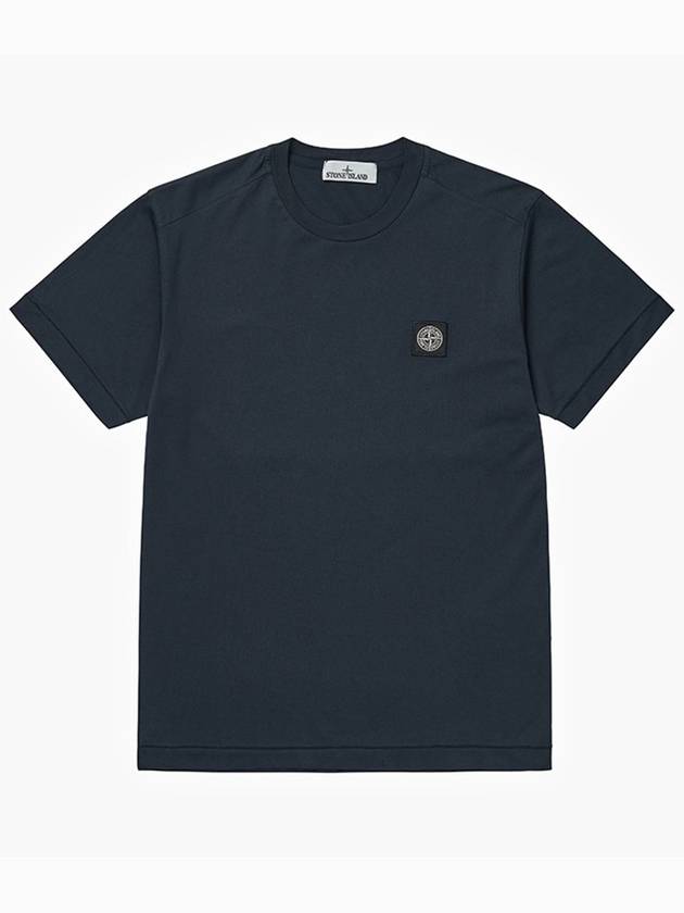 Logo Patch Short Sleeve T-Shirt Navy - STONE ISLAND - BALAAN 2