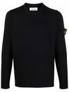 Wappen Patch Crew Neck Knit Top Black - STONE ISLAND - BALAAN 2