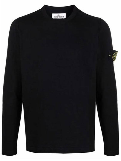 Wappen Patch Crew Neck Knit Top Black - STONE ISLAND - BALAAN 2