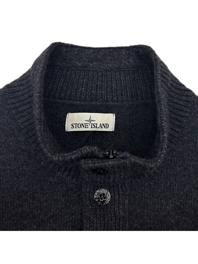 High Neck Half Button Lambswool Knit Top Charcoal - STONE ISLAND - BALAAN 4