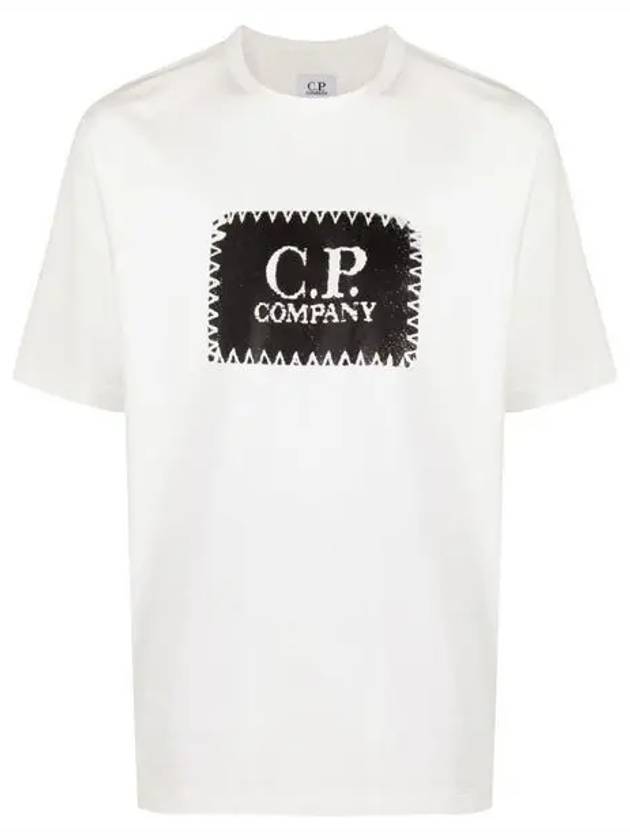 30/1 Jersey Label Style Logo Short Sleeve T-Shirt White - CP COMPANY - BALAAN 2