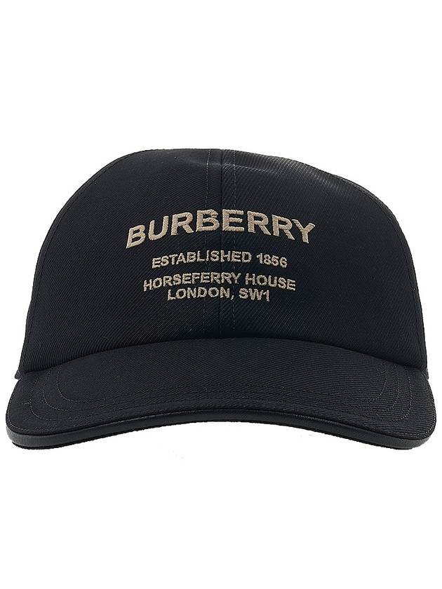 Horseferry Motif Cotton Twill Ball Cap Beige Black - BURBERRY - BALAAN 3