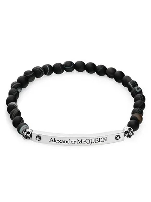 Logo Beads Bracelet Black - ALEXANDER MCQUEEN - BALAAN 4