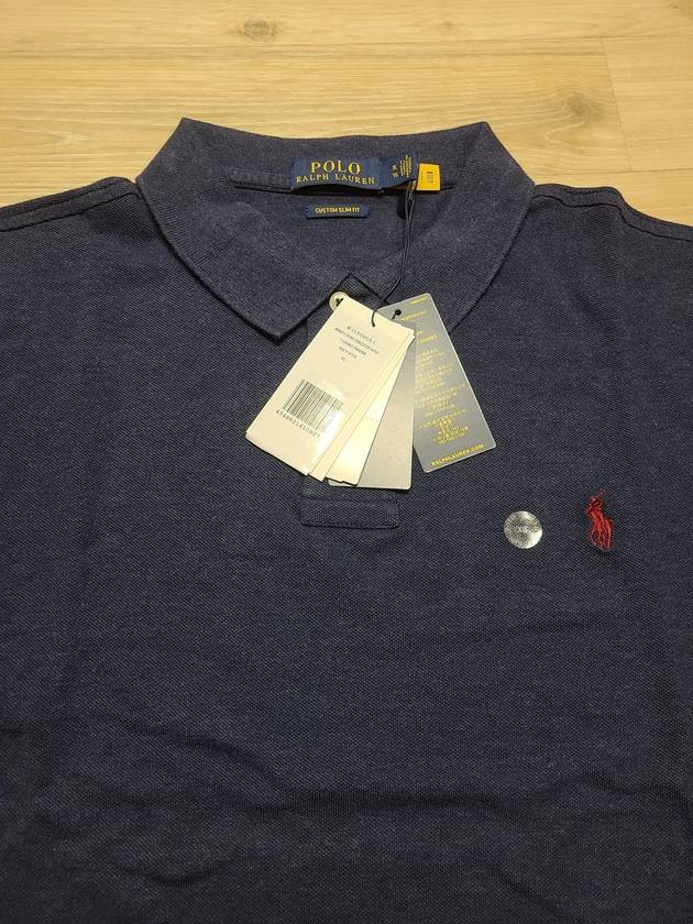 Custom slim fit navy polo shirt collar - POLO RALPH LAUREN - BALAAN 5