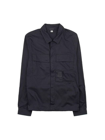 Metropolis Series Gabardine Pocket Long Sleeve Shirt Black - CP COMPANY - BALAAN 1