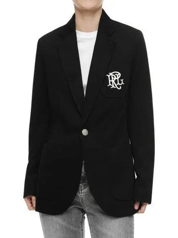 W double knit jacquard blazer black - POLO RALPH LAUREN - BALAAN 1