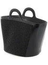 Leather Raffia Tropicalia Tote Bag Black - MARNI - BALAAN 4