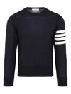 4 Bar Armband Classic Merino Wool Knit Top Navy - THOM BROWNE - BALAAN 2