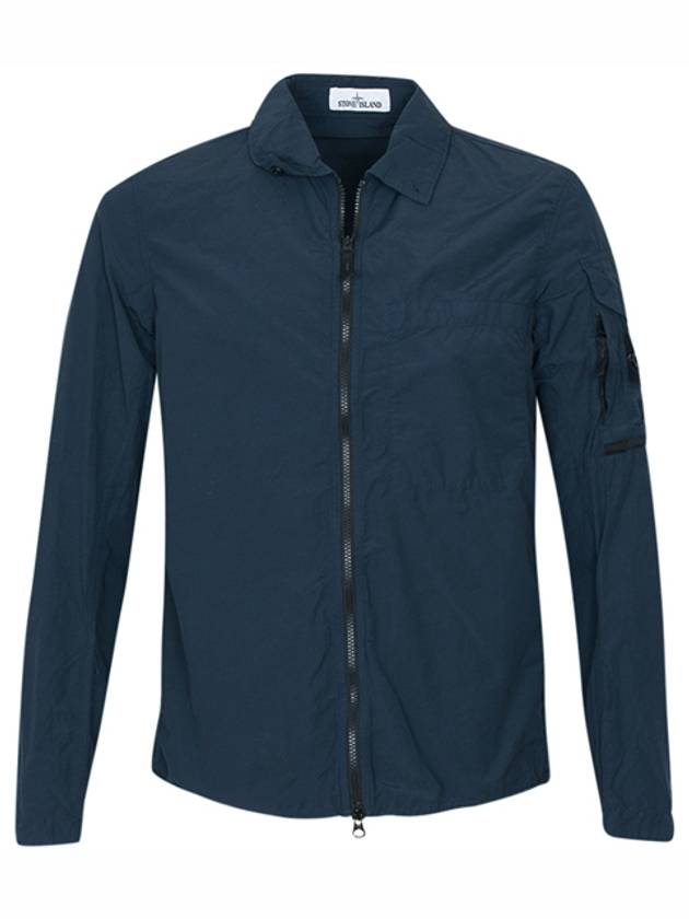 Men's Naslan Light Garment Dye Zip-up Jacket Avio Blue - STONE ISLAND - BALAAN 2