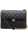 CH Caviar Black Satchel Bag Gold CH41BG010 - CHANEL - BALAAN 1