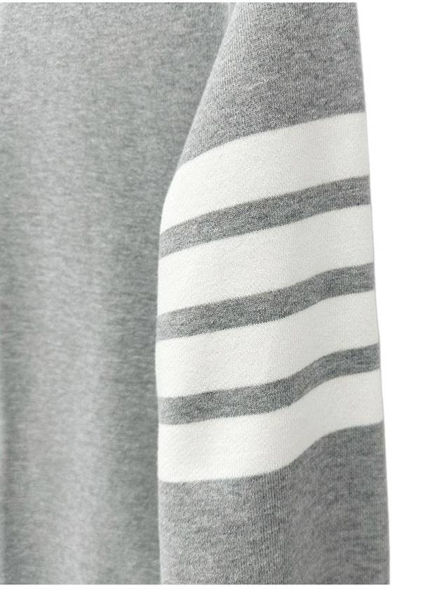 4 Bar Loopback Jersey Sweatshirt Light Grey - THOM BROWNE - BALAAN 4