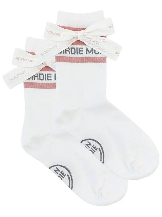 Blossom Logo Ribbon Socks PINK - MONBIRDIE GOLF - BALAAN 2