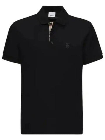 Logo TB and Check Heritage Pique Polo Short Sleeve Black - BURBERRY - BALAAN 1