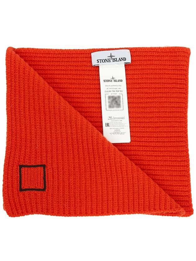 Compass Patch Wool Scarf Orange - STONE ISLAND - BALAAN 5