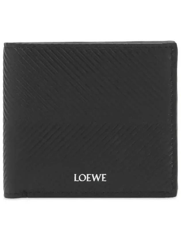 Texture Classic Calfskin Bifold Half Wallet Black - LOEWE - BALAAN 3