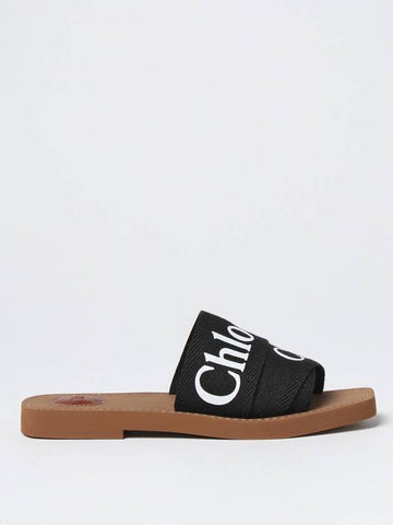 Chlo&eacute; sliders in fabric and rubber - CHLOE - BALAAN 1