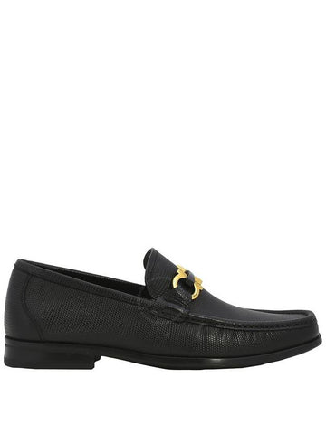 Salvatore Ferragamo Men's Black Gancini Ornament Moccasin, Size 7 - SALVATORE FERRAGAMO - BALAAN 1