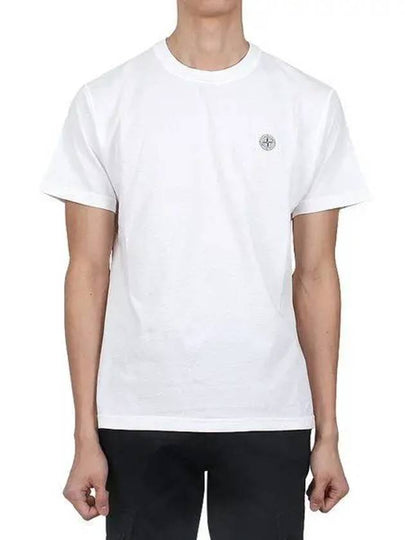 Organic Cotton Short Sleeve T-Shirt White - STONE ISLAND - BALAAN 2