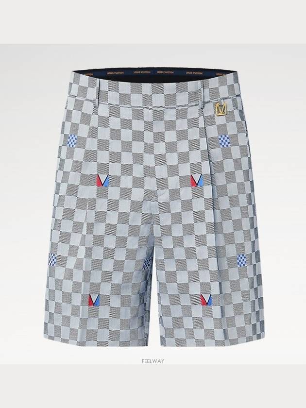 1AFVT7 Damier cotton tailored shorts - LOUIS VUITTON - BALAAN 1