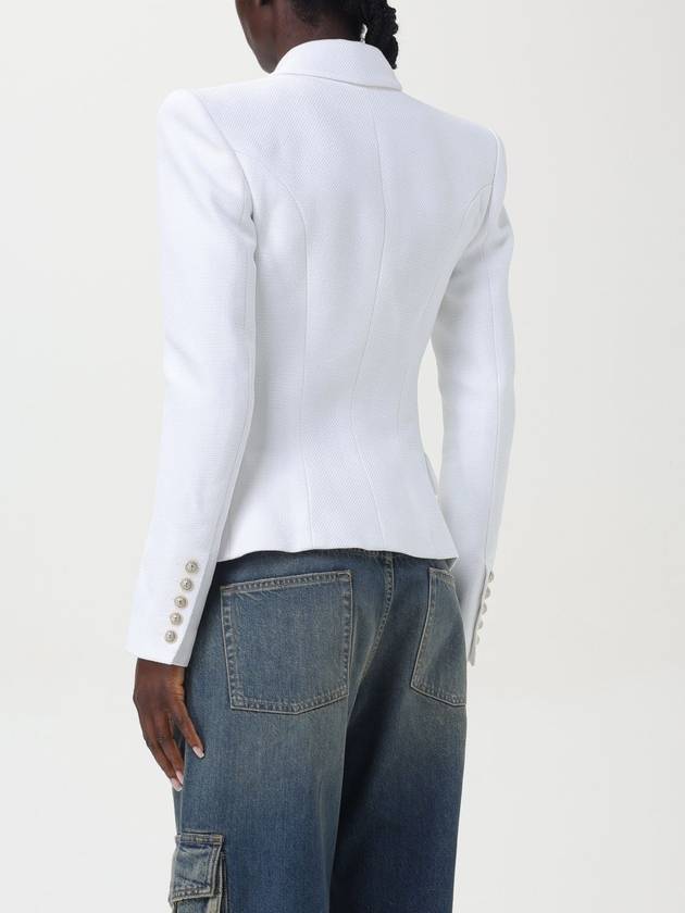 Viscose Blazer Jacket White - BALMAIN - BALAAN 4