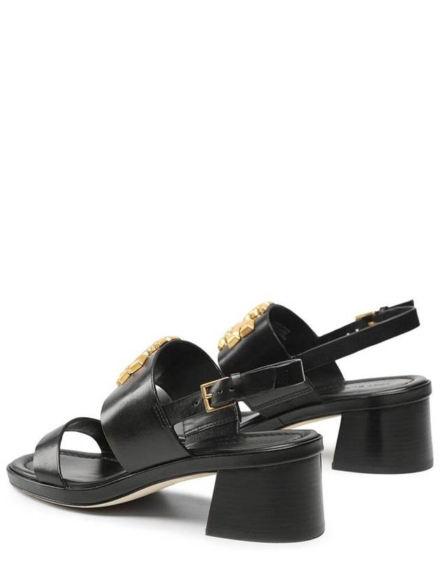 Gold Logo Eleanor Sandal Heels Black - TORY BURCH - BALAAN 3