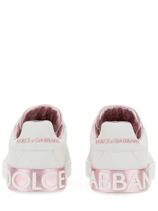 Portofino low-top sneakers white pink - DOLCE&GABBANA - BALAAN 8