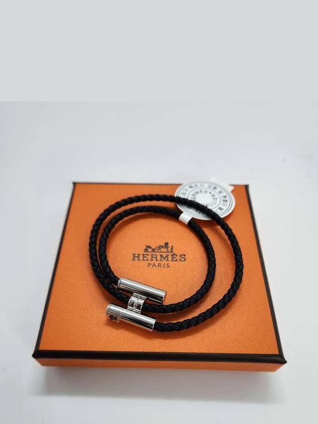 Tunis Tresse Palladium Bracelet Noir - HERMES - BALAAN 3