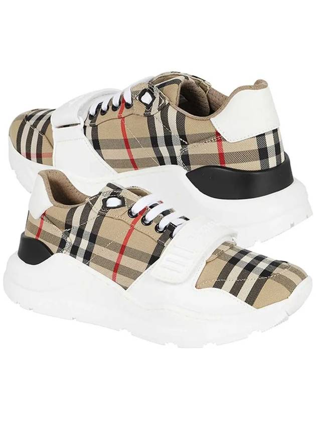 Vintage Check And Leather Sneakers White Archive Beige - BURBERRY - BALAAN 2