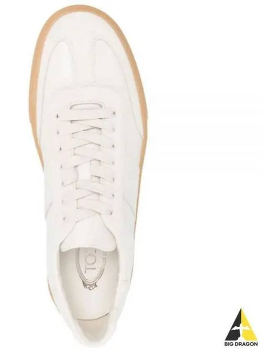 Round Toe Leather Low Top Sneakers White - TOD'S - BALAAN 2