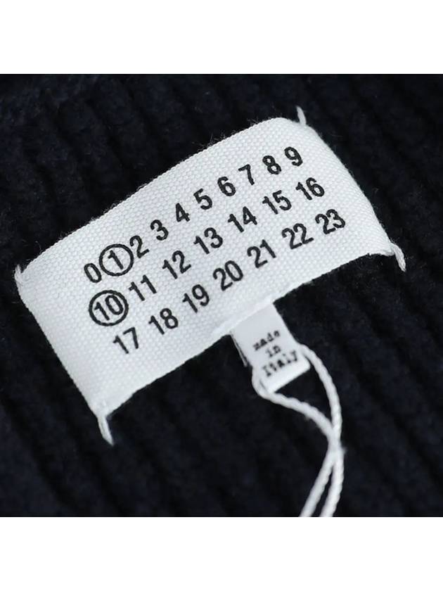 Back Stitched Virgin Wool Cardigan Navy - MAISON MARGIELA - BALAAN 5